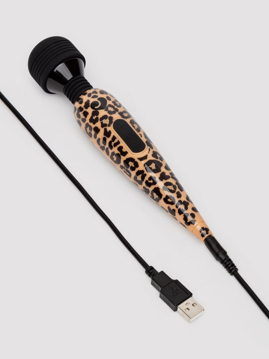 Deluxe Rechargeable Mini Leopard Massage Wand Vibrator
